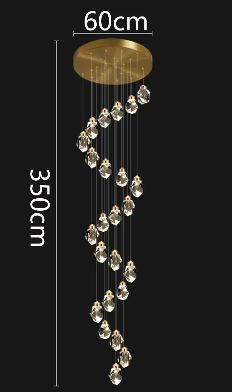 Lámpara colgante de cristal DecorBites™ para escalera, iluminación moderna para sala de estar