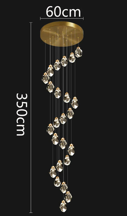 Lámpara colgante de cristal DecorBites™ para escalera, iluminación moderna para sala de estar