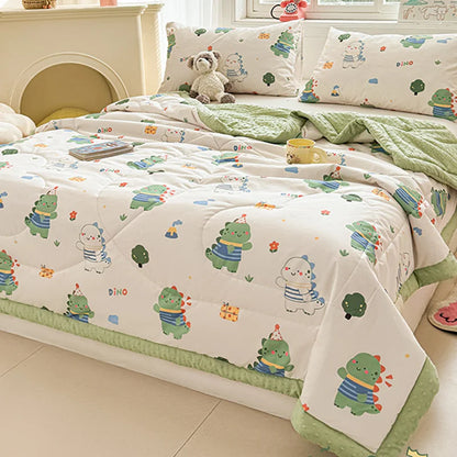 DecorBites™ Cartoon Pattern Summer Comforter: Skin-Friendly Breathable Quilt for Kids & Adults