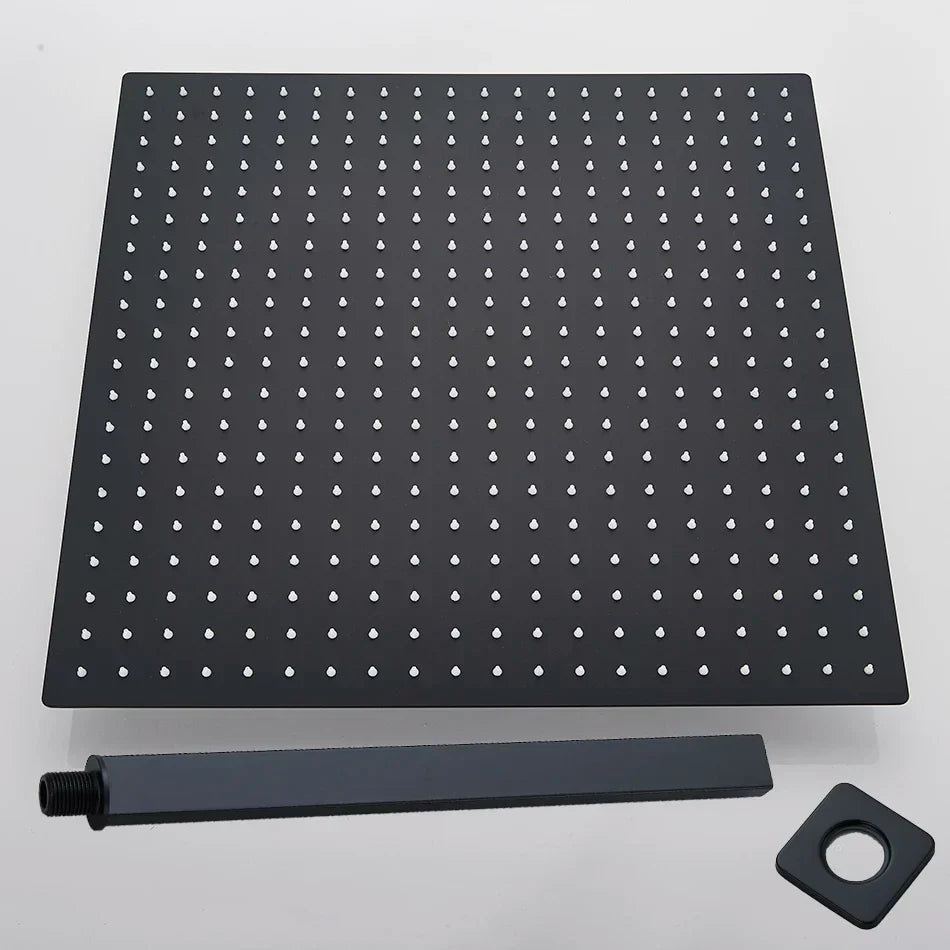 رأس دش مطري فاخر من DecorBites™ مقاس 16 بوصة مع ذراع دش مثبت على الحائط - ملحق حمام