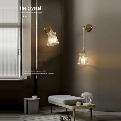 DecorBites™ Gray Glass Wall Lamp - Modern Living Room Decor Sconce Light