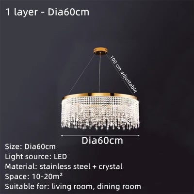 Lámpara de araña de cristal DecorBites™ con diseño de cascada para vestíbulo, comedor, hotel o decoración del hogar.