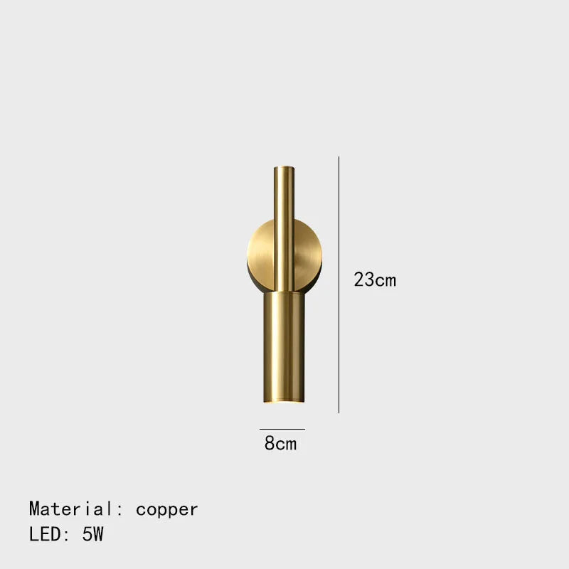DecorBites™ Brass LED Wall Lamp: 3 Color Temp Dimming, Rotatable for Parlor, Bedroom & Reading