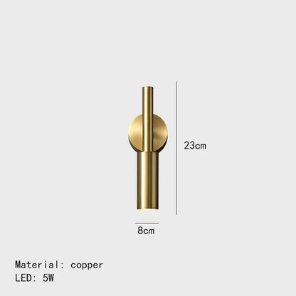DecorBites™ Brass LED Wall Lamp: 3 Color Temp Dimming, Rotatable for Parlor, Bedroom & Reading