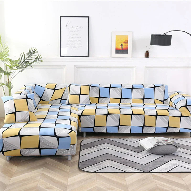 Decobites Stretch Sofa Cover Slipcover Protector for Couches, Printed Design, 3 Seater