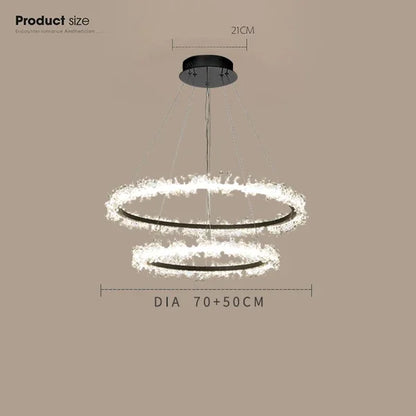 DecorBites™ Gold Crystal Ring Chandelier for Living Room and Restaurant Décor