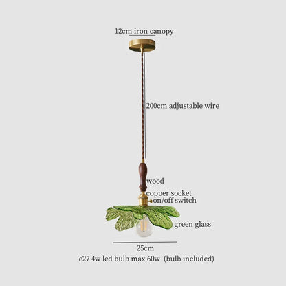 DecorBites™ Green Leaf LED Pendant Lamp for Home and Cafe Decor