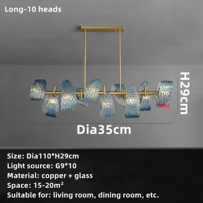 مصابيح LED المعلقة من DecorBites™‎ المصنوعة من الزجاج الأزرق لديكور المنزل والابتكار في الإضاءة