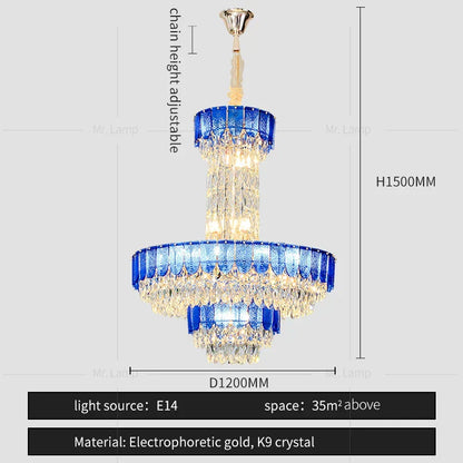 DecorBites™ Crystal Chandelier: Postmodern Multi-layer Luxury for Living Room, Hotel Lobby, and Villa