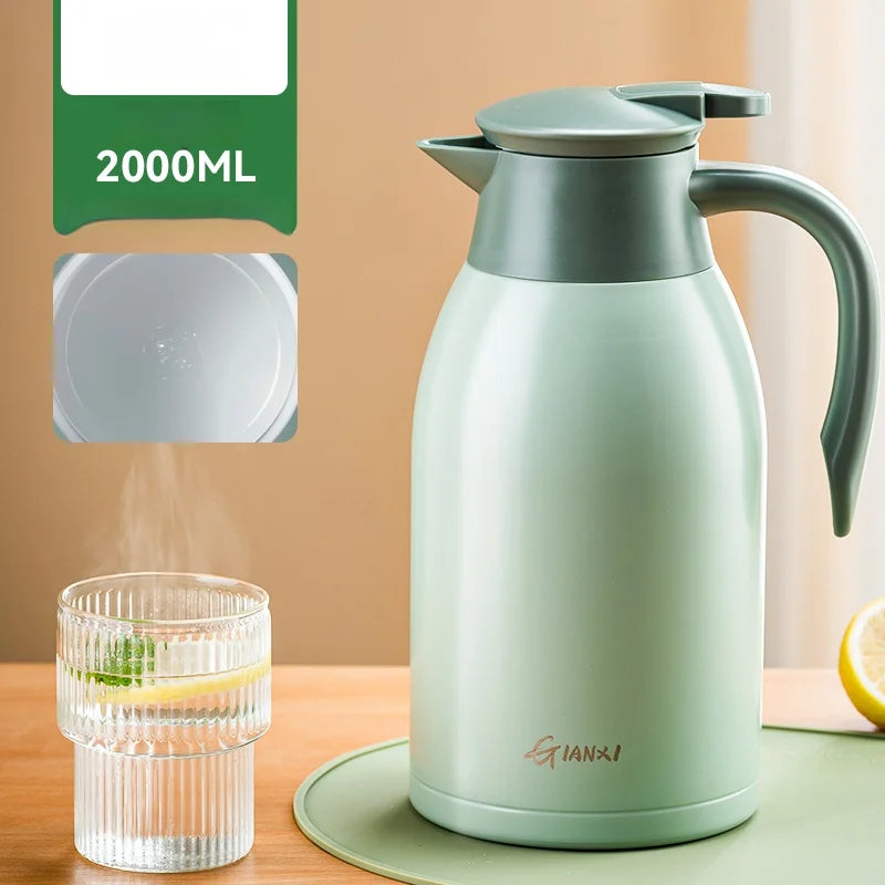 DecorBites™ Large 48-Hour Cold Bottle 2000ML Thermal Pot Hot Water Coffee Teapot