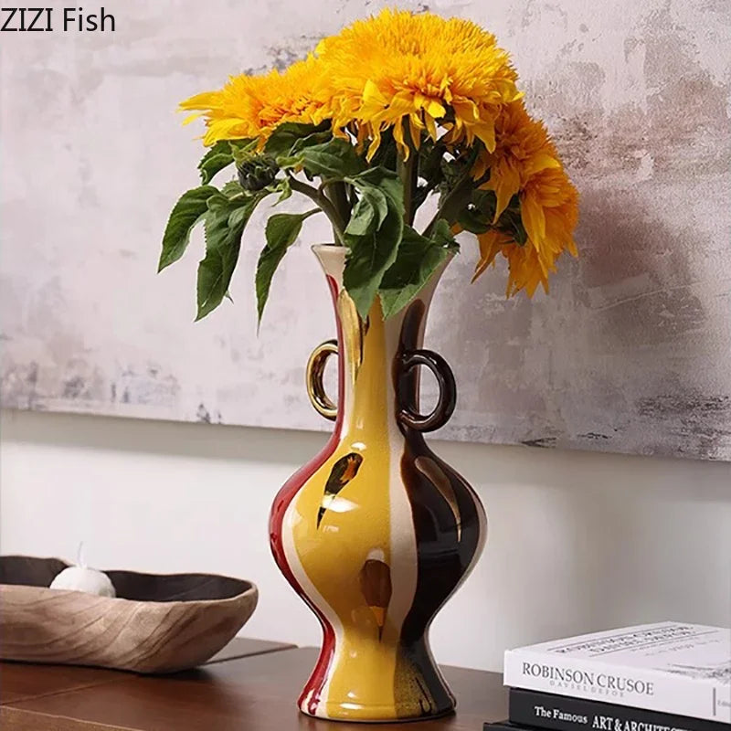 DecorBites™ Ceramic Vase Plant Pots: Creative Floral Arrangement Ornaments for Aesthetic Room Decor