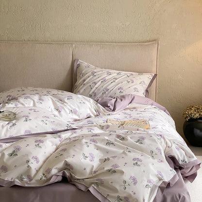 DecorBites™ Egyptian Cotton Print Bedding Set - Queen King Ru Size Sheets Pillowcases Blanket Cover