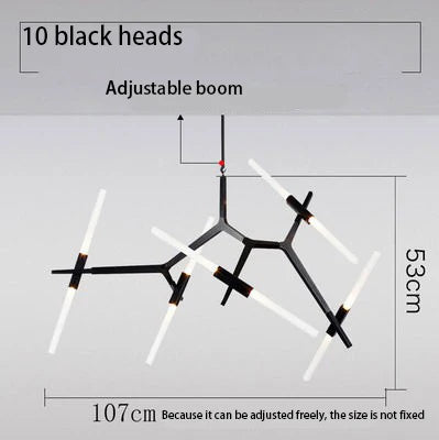 DecorBites™ LED Chandelier: Modern Gold Black Ceiling Pendant for Kitchen Dining Living Bedroom