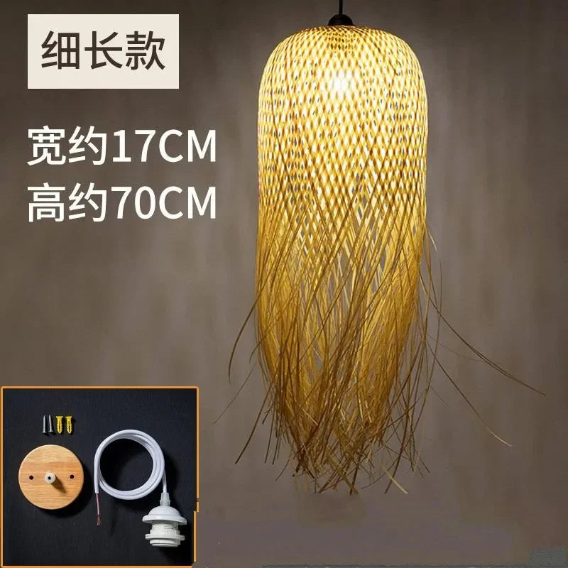 DecorBites™ Bamboo Pendant Lights: Nordic Dining Room LED Hanging Lamps Loft Style Decor