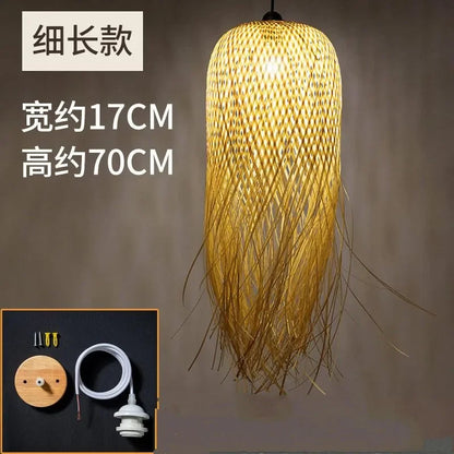 DecorBites™ Bamboo Pendant Lights: Nordic Dining Room LED Hanging Lamps Loft Style Decor