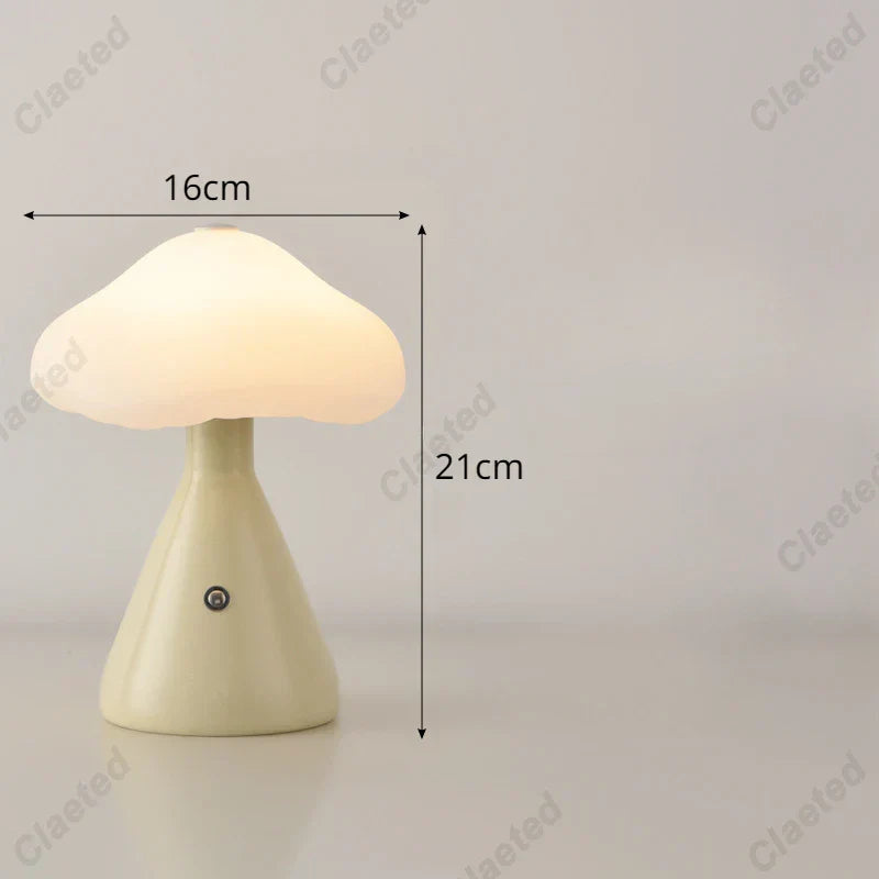 ديكور بايتس™ مصباح ليلي LED على شكل فطر مزود بمفتاح لمس بجانب السرير، ديكور غرفة الأطفال