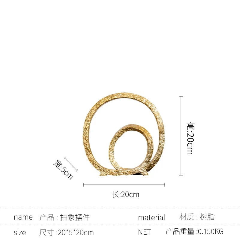 DecorBites™ Golden Circle Hollowed-out Ornaments: Home Decor Figurines