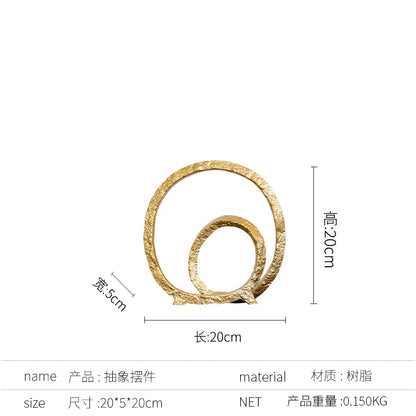 DecorBites™ Golden Circle Hollowed-out Ornaments: Home Decor Figurines