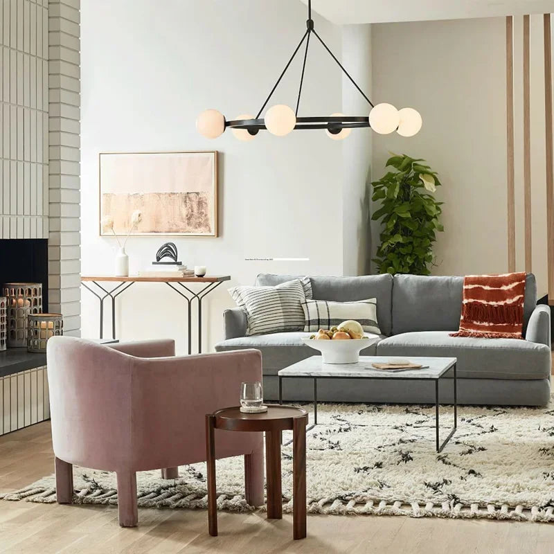 ثريا LED زجاجية بتصميم كرة ديكور بايتس™، مصباح معلق بتصميم نورديك عصري