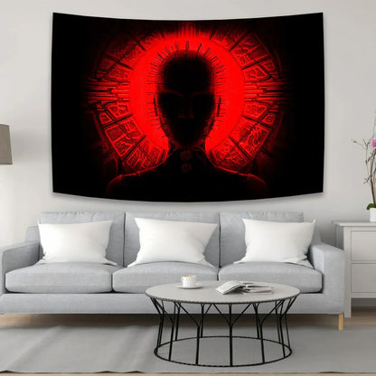 Decobites Jack-O-Lantern Wall Tapestry: Boho Halloween Horror Movie Decor for Home & Bedroom