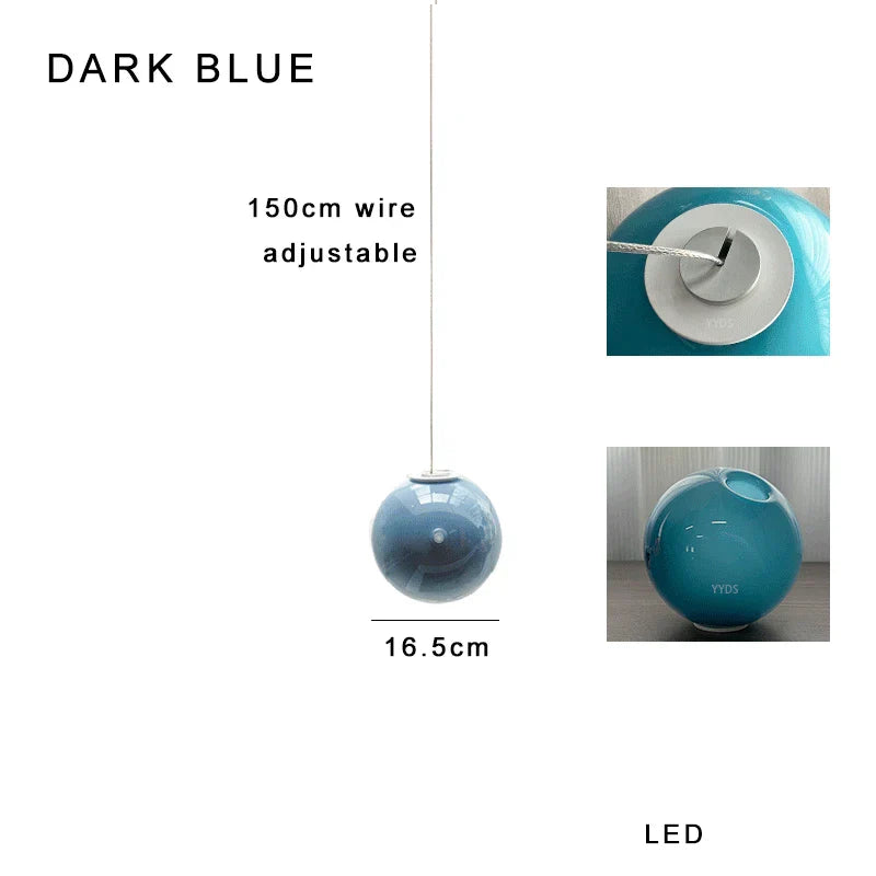 DecorBites™ Glass Ball Pendant Light: Modern Handmade Boho Sputnik Fixture for Living Room & Dining Room