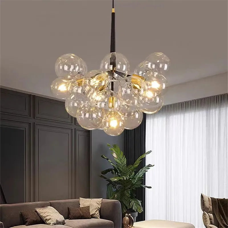 DecorBites™ Bubble Chandelier: High Quality LED Lighting for Bedroom and Lounge