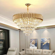 Lámpara colgante LED de cristal dorado Decorbites™: Lámpara de suspensión de lujo moderno para sala de estar y restaurante