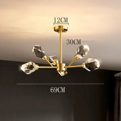 DecorBites™ Crystal Chandelier: Luxury Living Room Dining Ceiling Light