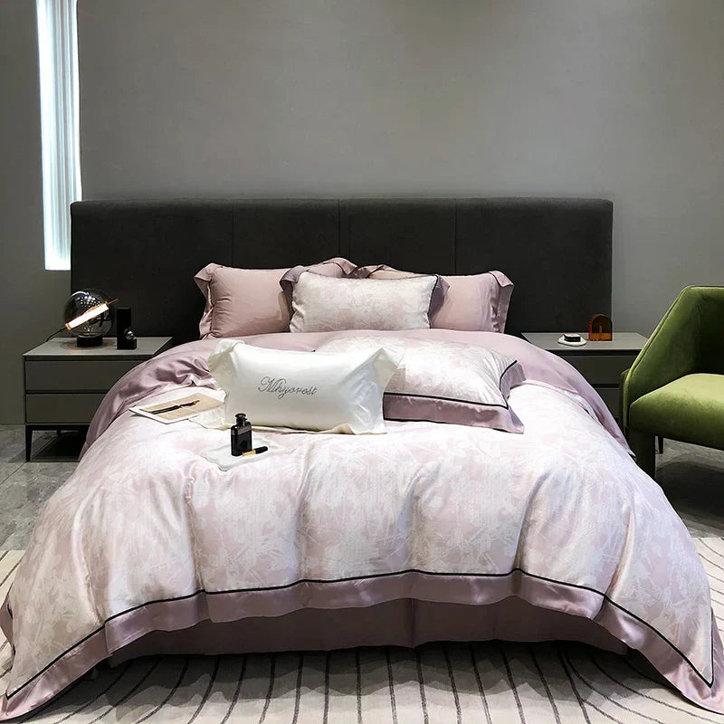 DecorBites™ Eucalyptus Lyocell Flowers Duvet Set with Sheet & Pillowcases