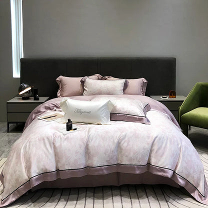 DecorBites™ Eucalyptus Lyocell Flowers Duvet Set with Sheet & Pillowcases