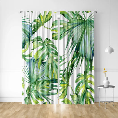 Decobites Tropical Leaf Gauze Curtain for Kitchen, Living Room, Balcony, Garden