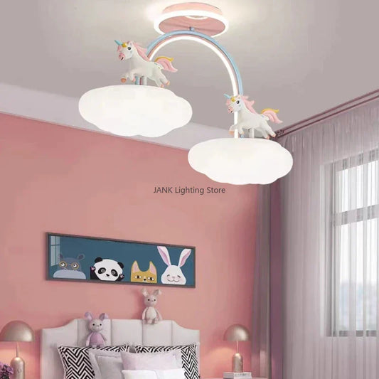 DecorBites™ Cloud Unicorn Cartoon Ceiling Light for Children's Room Eye Protection