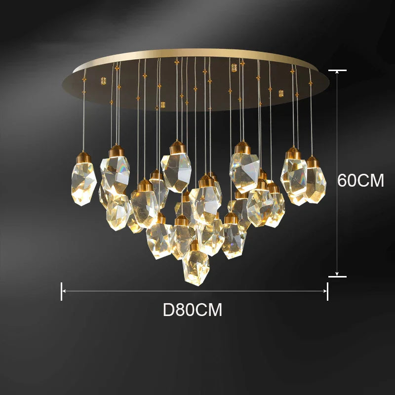 DecorBites™ Crystal Chandelier: Luxury Pendant Light for Living and Dining Room