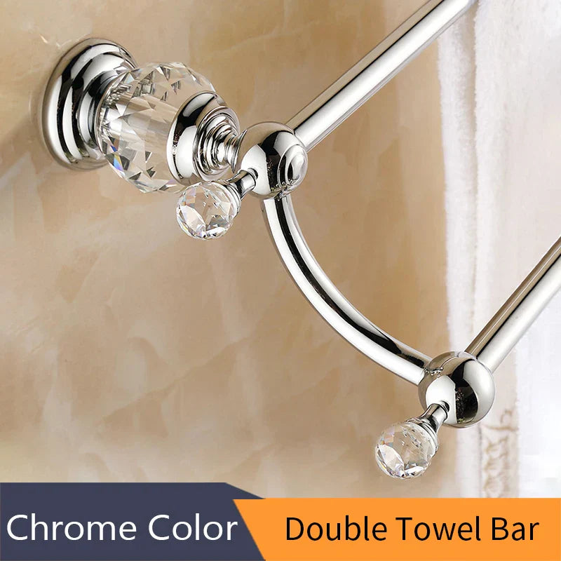 Juego de accesorios de baño DecorBites™ Crystal Brass Gold