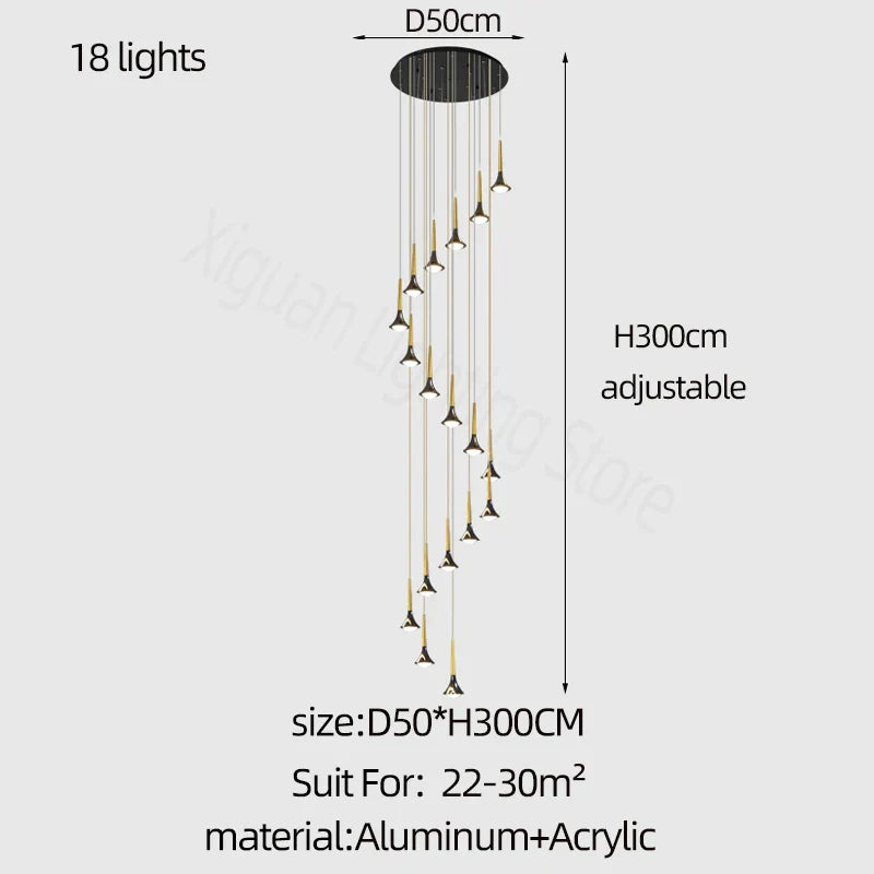 DecorBites™ Elegant Horn-Shaped Chandelier for Living Room and Bedroom