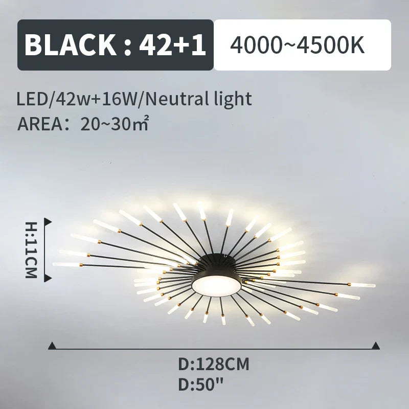 Lámparas Colgantes de Luces LED de Fuegos Artificiales™ Decorbites - Iluminación de Lámpara de Araña Moderna para Sala de Estar y Dormitorio