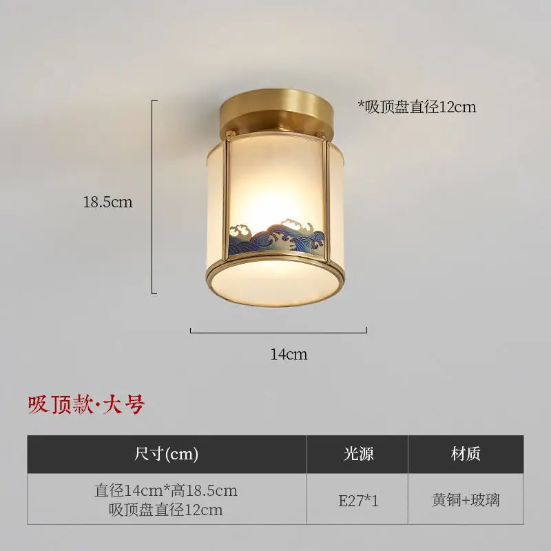 DecorBites™ Chinese Style Copper Pendant Light for Bedroom, Aisle, and Headboard Zen Chandelier