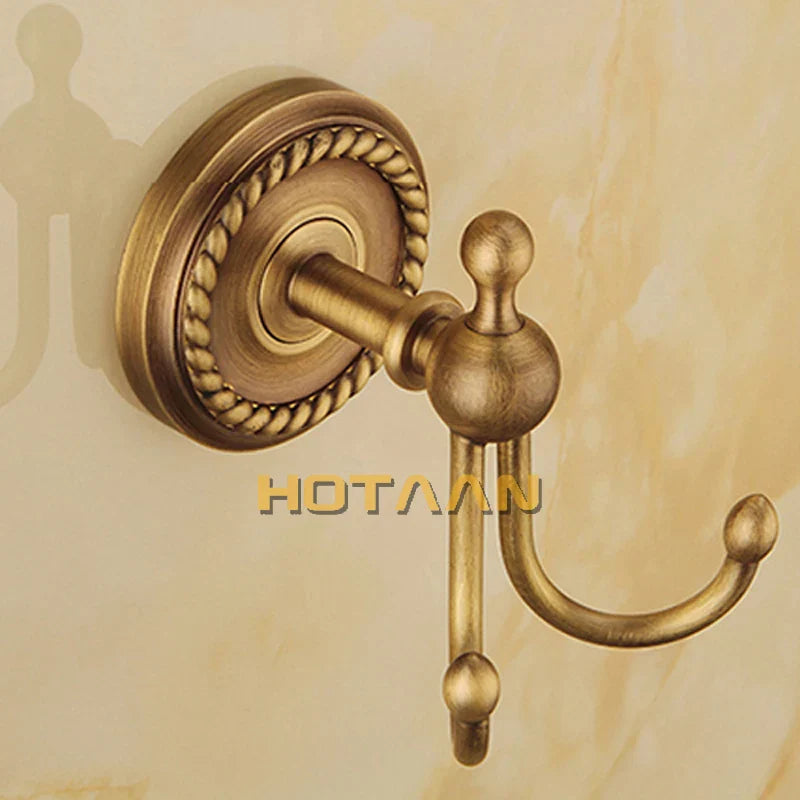 DecorBites™ Brass Bathroom Set: Robe Hook, Paper Holder, Towel Bar, Towel Ring - 4 Piece Kit
