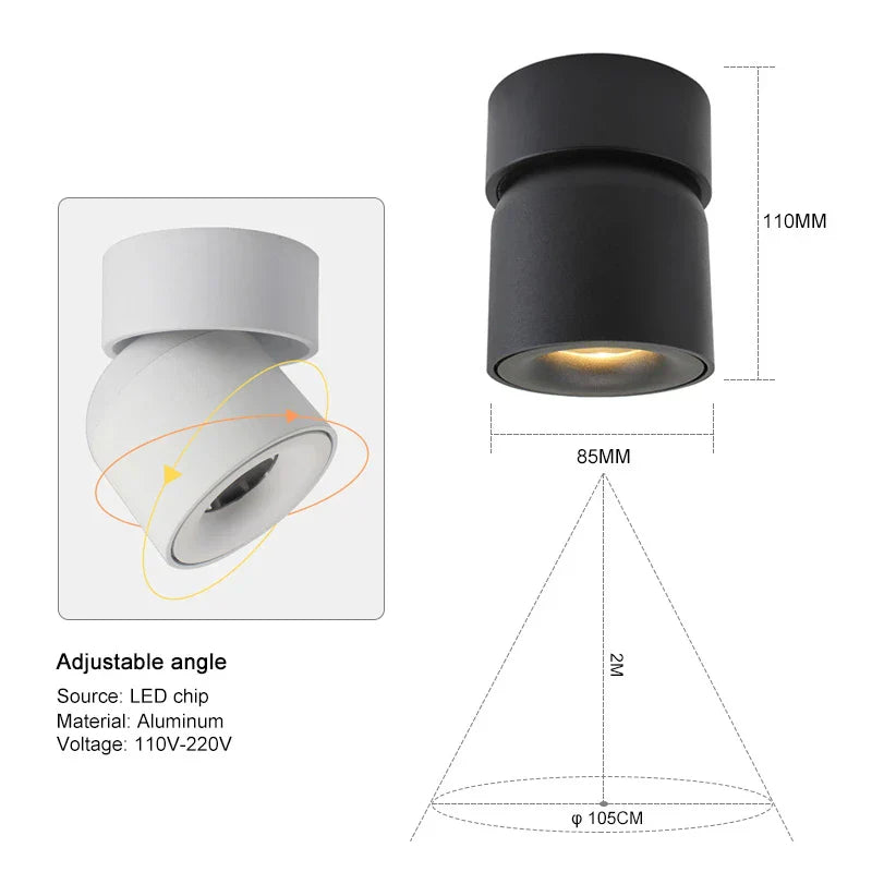 DecorBites™ Adjustable LED Ceiling Downlight for Modern Living Spaces