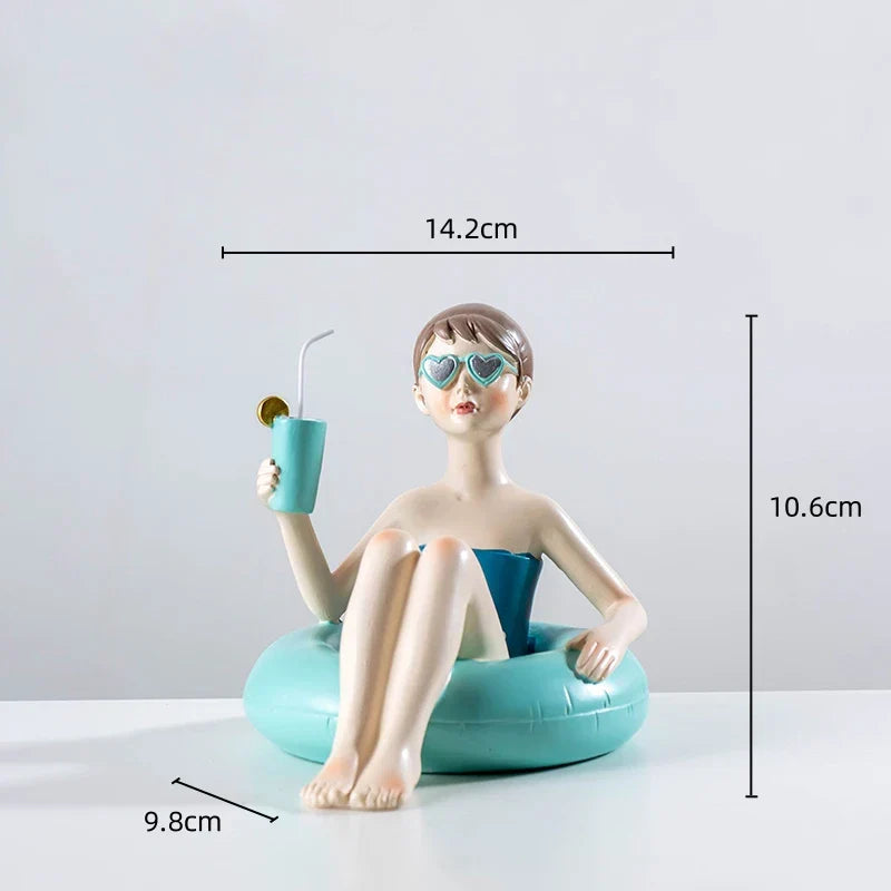 DecorBites™ Cartoon Girls Resin Figure Sculpture for Home Decor