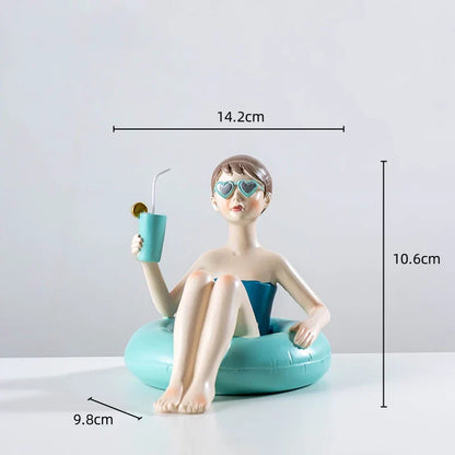 DecorBites™ Cartoon Girls Resin Figure Sculpture for Home Decor