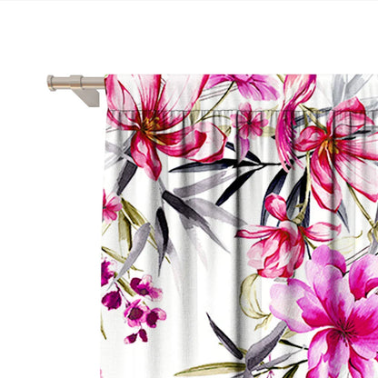 Decobites Floral Curtains with Rod Pockets for Home Decor in Kitchen, Living Room