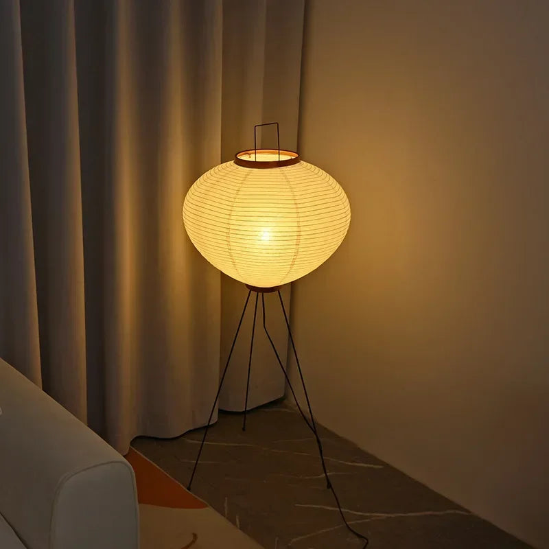 DecorBites™ Japanese Rice Paper LED Floor Lamp Retro Standing Light