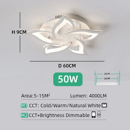 DecorBites™ LED Ceiling Light Chandelier Remote Control Dimmable Art Decor for Living Room Home Bedroom