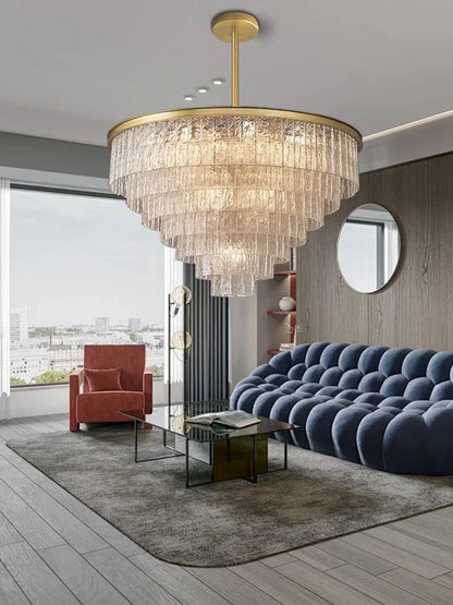 DecorBites™ Elegant Crystal Glass Chandelier for Luxury Home Decor