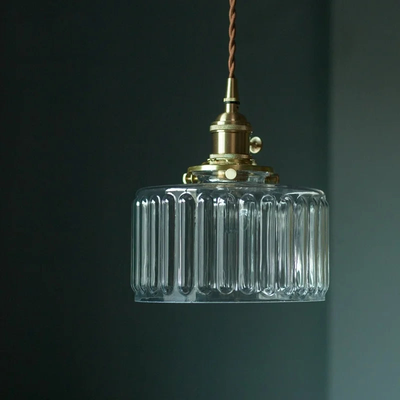 DecorBites™ Clear Glass LED Copper Pendant Lighting for Minimalist Decor