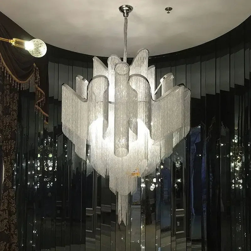 Lámpara de techo de borlas de flores LED™ Decorbites para sala de estar, escalera - Luz colgante elegante para villa