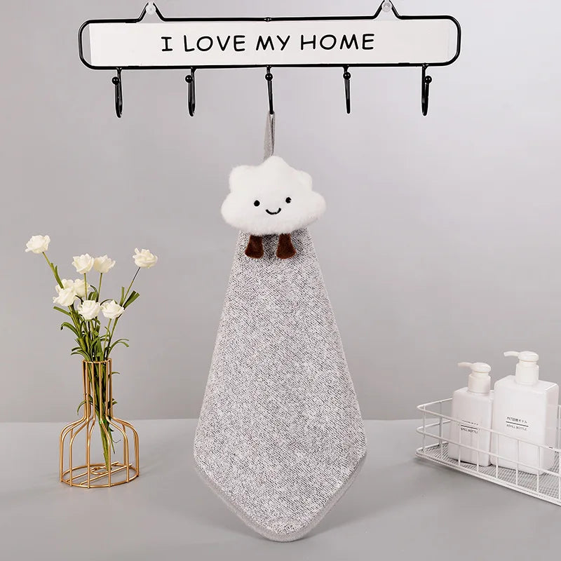 DecorBites™ Cloudy Day Hand Towel - Antibacterial Bamboo Charcoal Fiber Kitchen & Bath Soft Towel