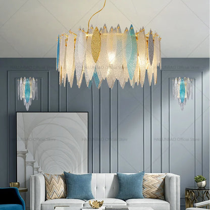 DecorBites™ Glass Chandelier Light for Living Room, Bedroom, Dining: Luxury Art Designer Lighting
