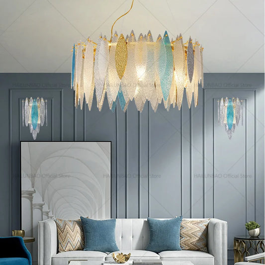 DecorBites™ Glass Chandelier Light for Living Room, Bedroom, Dining: Luxury Art Designer Lighting